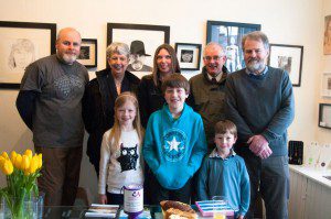 Launch of Creative Me Left to right: Tim Gray, Liz Perry, Victoria Smith, Aileen McLeod, Robert Smith, Louis Wall, Douglas Smith, Peter Wareing