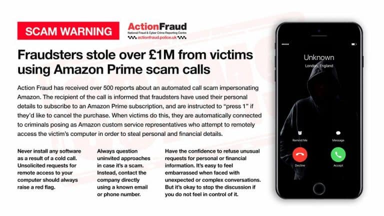 POLICE ACTION FRAUD - SCAM PHONE CALL WARNING