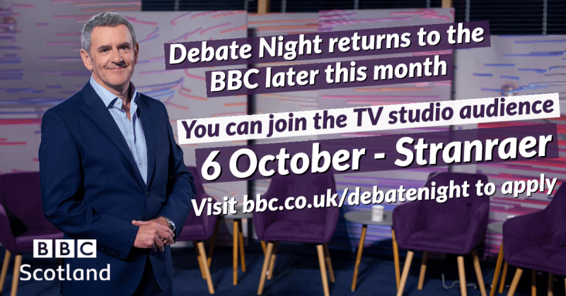 BBC Scotland’s Debate Night Comes To Stranraer In October