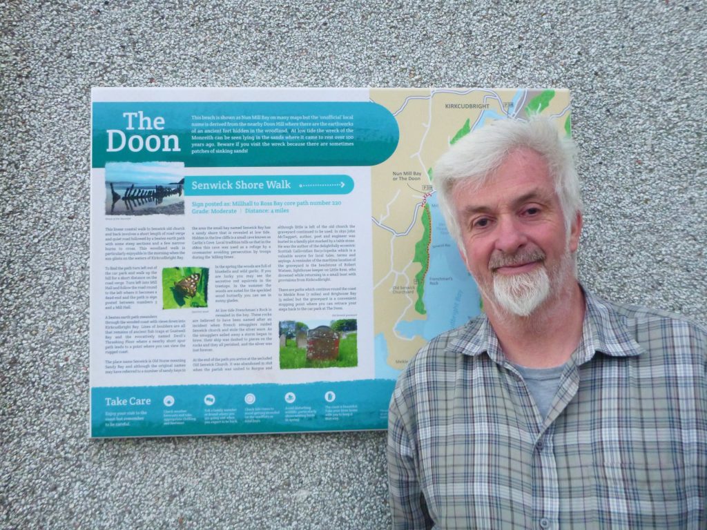 Kirkcudbright Bay’s new information panel tackles the ‘Doon’ or ‘Dhoon’ issue head-on!