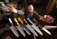 SPENT AMUNITION USED TO MAKE KNIVES BY NEWTON STEWART METALSMITH