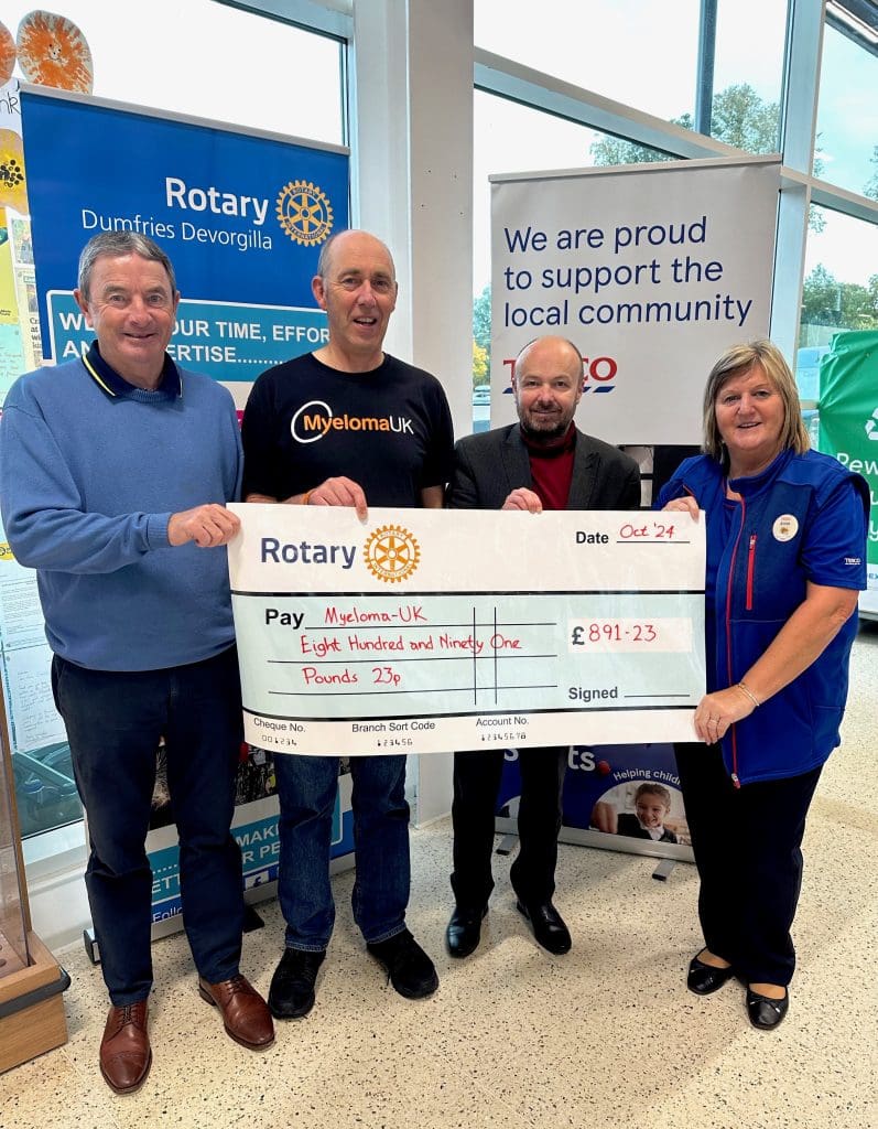 Dumfries Rotary Raise Over £800 for Myeloma UK