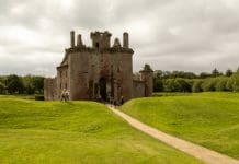 Conservation works underway at Caerlaverock Castle