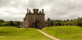 Conservation works underway at Caerlaverock Castle